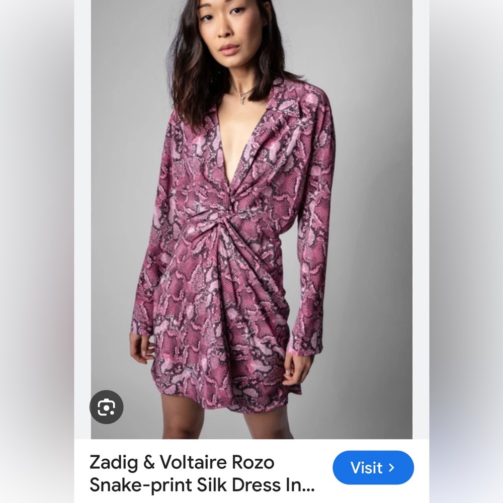 Zadig & Voltaire Rozo Snake Silk
Print Mini Dress Size L $578